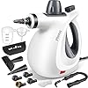 Pressurized Handheld Multi-Surface Natural Steam Cleaner with 12 pcs Accessories, Multi-Purpose Steamer for Home Use, Steamer for Cleaning Floor, Upholstery, Grout and Car (Grey)