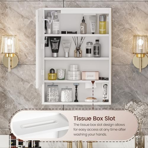 BELIWIN Bathroom Mirror Cabinet 500 x 700 mm With LED Lights, Touch Control, 3 Colour Dimmable Illuminated Mirror, Wall Mounted Bathroom Storage with Demister Pad - Cosy Home Interiors BELIWIN Bathroom Mirror Cabinet 500 x 700 mm With LED Lights, Touch Control, 3 Colour Dimmable Illuminated Mirror, Wall Mounted Bathroom Storage with Demister Pad - Image 9