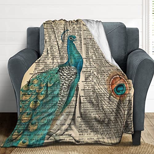 Couverture paon du milieu du siècle grand plaid chaud de luxe - 4