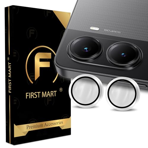 Image of FIRST MART Silver Camera Ring Guard Protector for Poco X7 Pro | Tempered Glass with Metal Alloy Rings, HD Clear, Scratch Resistant, Case-Friendly | Pack of 1