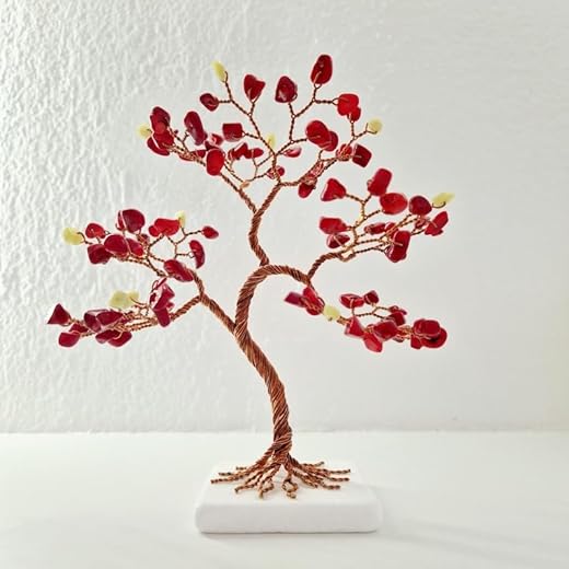 Elegant Jade & Coral Bonsai Tree