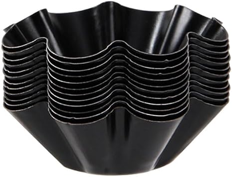 CANDeal 12pcs Carbon Steel Cherryblossom Design Mini Egg Tart Molds, 2 inch Non Stick Tart Pans, Mini Pudding Moulds For Home Baking & Commercial