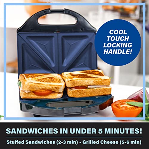 Granitestone Sandwich Maker, Panini Press Sandwich Maker With Nonstick Surface Breakfast Sandwich Maker Makes 2 Sandwiches In Minutes With Easy Cut Edges, Indicator Light, College Dorm Room Essentials #TOP1