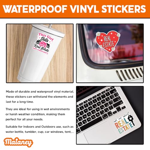 Image of MAIANEY | Real Estate Stickers, Realtor Pack 10PCS, 3x3 inch, Funny Real Estate Agent Stickers, Waterproof Vinyl Sticker for Realtor Gifts, Housing Market, Laptop, Water Bottle, Accessories