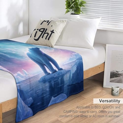 Couverture polaire ours impression 3D linge de lit couvre-lit flannel - 7