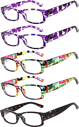 Image of OWL 5 Pairs Reading Glasses Fashion Ladies Readers Spring Hinge