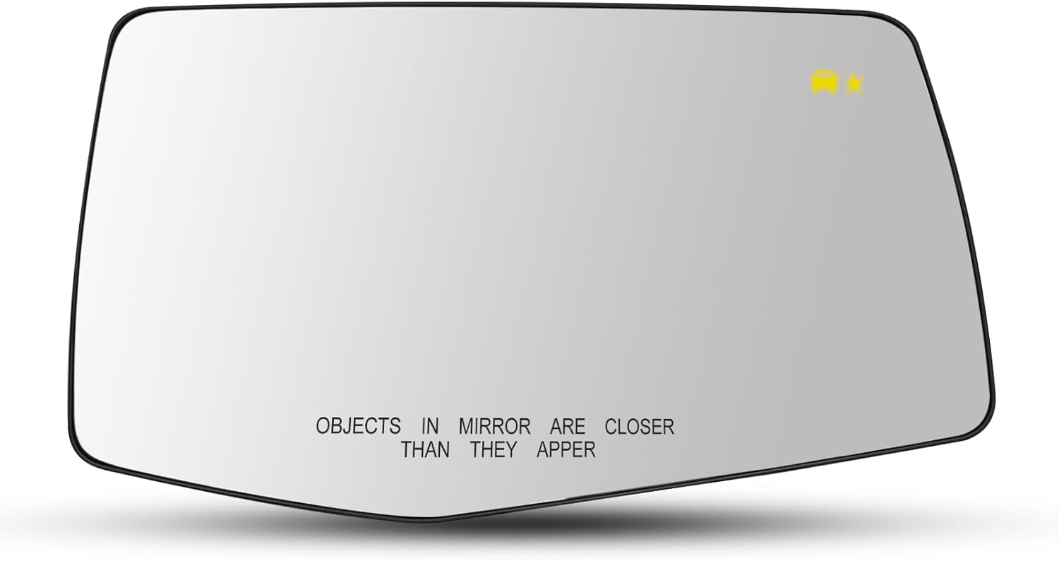 Passenger Side Mirror Glass Replacement For Silverado 1500 GMC Sierra 1500 2019-2021 - Right Side View Exterior Mirrors, Power Heated, Blind Spot, with Backing Plate