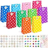 KASZOO Papiertüten, 40 Stück Bunte Geschenktütenmit 84 Aufkleber (Auf Deutsch) Candy Tüten zum Verpacken von Ge ...
