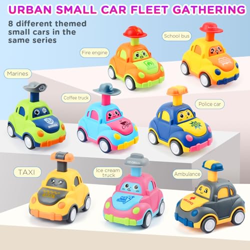 Set de 8 coches de juguete para niños 1-3 años miniatura 3