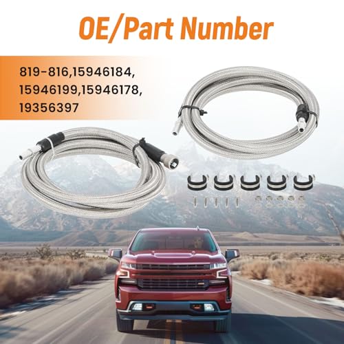 Image of 15946178 Stainless Steel Braided Fuel Lines Kit for Chevy & GMC | For Silverado 1500HD 2004-2008 2500HD 3500HD 2004-2010, for Sierra 1500HD 2004-2008 2500HD 3500HD 2004-2010 # 819-816