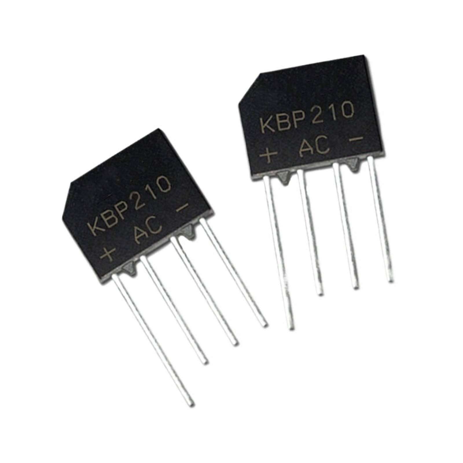 WBNFFUCYU 10/20Pcs KBP210 Bridge Rectifier 2A/1000V KBP210G Stack DIP-4 Flat(20Pcs)