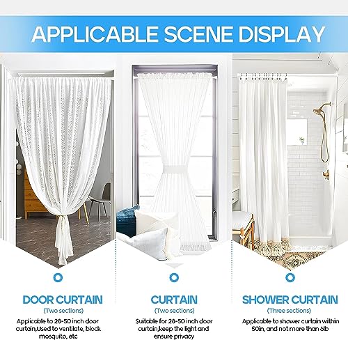 Image of Tension Curtain Rod White 1PCS Tension Rods for Windows 30 to 64 Inch Spring Curtain Rod Adjustable Tension Curtain Rod of Bathroom Window Curtain Rod Closet rod Kitchen rod Wardrobe