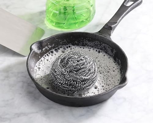 Image of New Star Foodservice Extra Large (50 Grams) Stainless Steel Sponges Scrubbers, Set of 12 (Pack of 4)