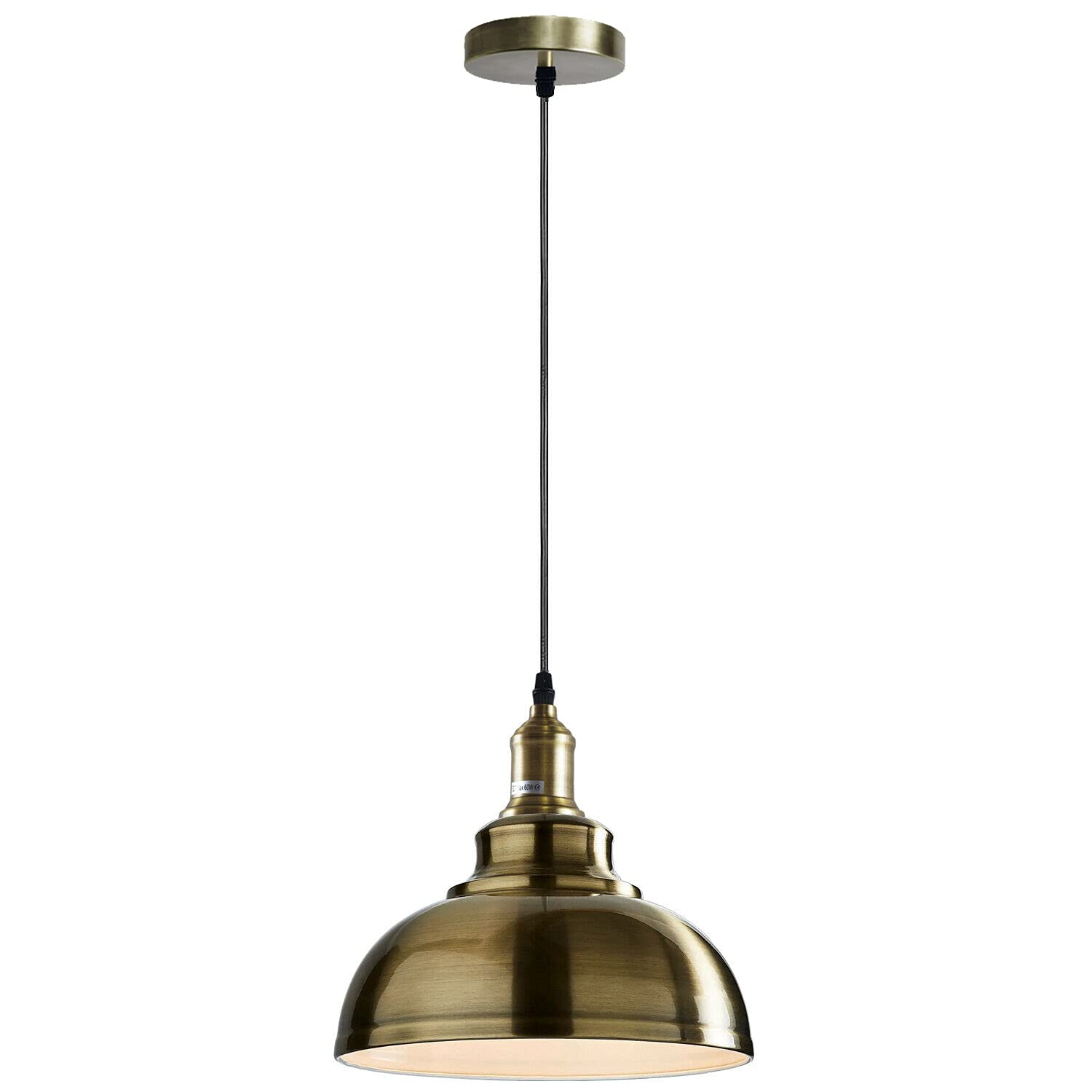 LEDSone Vintage Curvy Dome Pendant Light 95cm Adjustable Hanging Ceiling Fixture Metal Green Brass for Homes, Restaurants, Cafes, Bars, Offices and Stylish Spaces