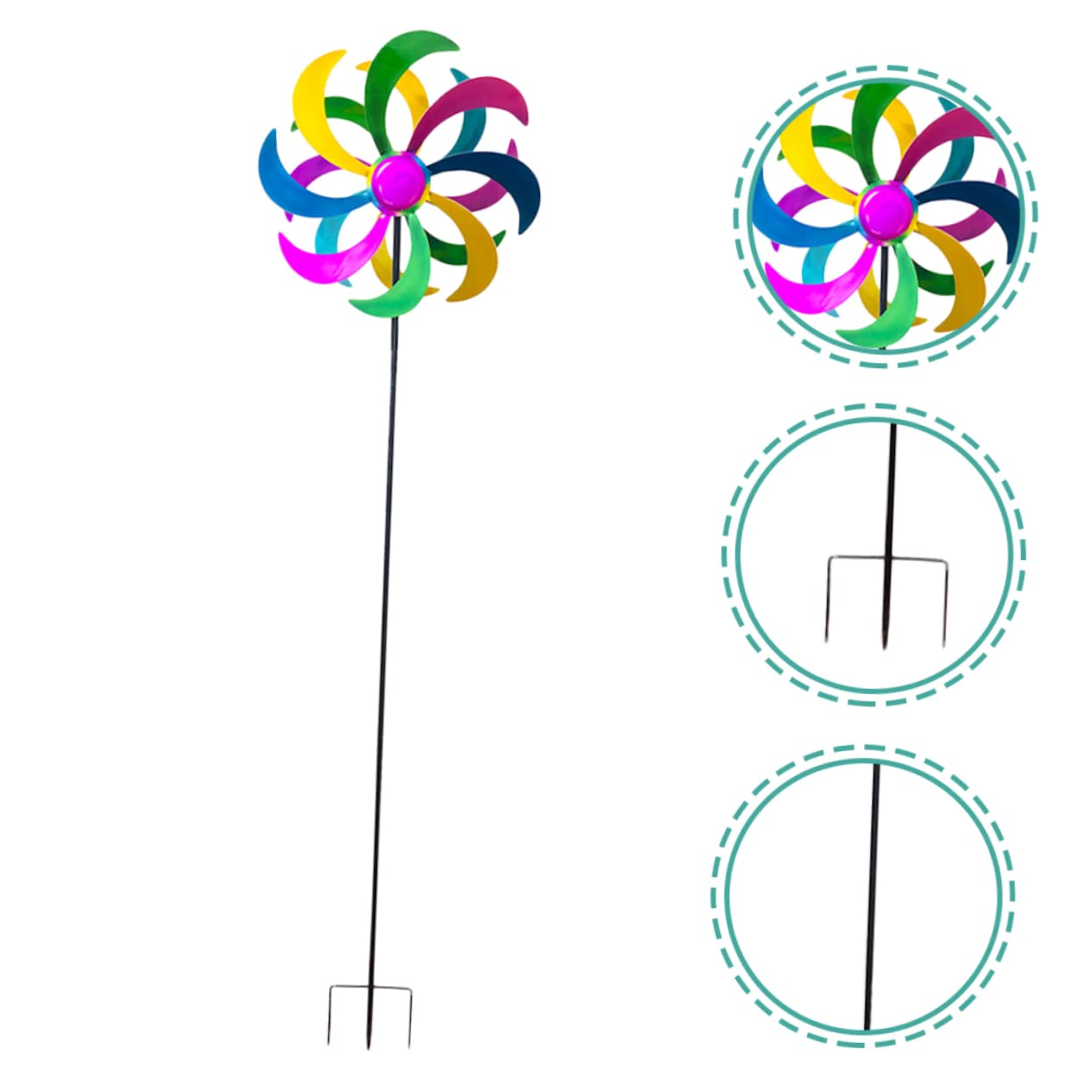 Milisten Bunter Junge Mädchen Windrad Spinner Garten Deko Windmühle Spielzeug Für Außenbereich Mit Regenbogen Design