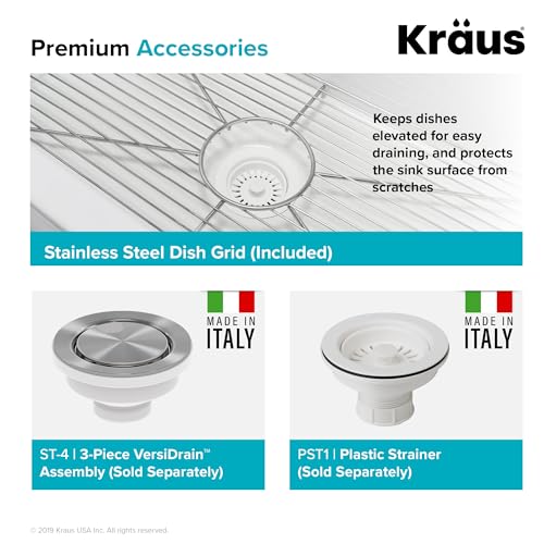 KRAUS KFR1-33GWH Turino Reversible 33-inch Fireclay Farmhouse Flat Apron Front Single Bowl Kitchen Sink with Bottom Grid in Gloss White - image 7