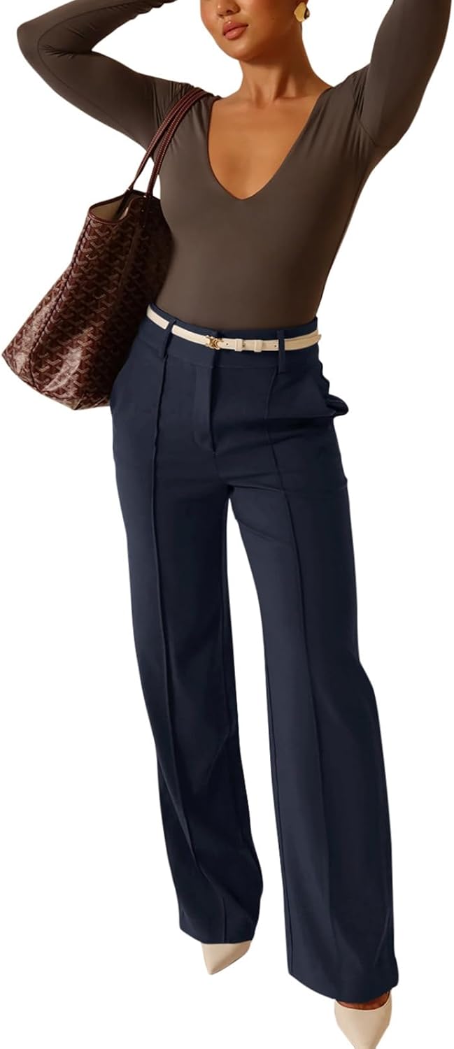 NIMIN High Waisted Work Pants for Women Wide Leg Dressy Pants Business Casual Trousers 2026 Summer Slacks with Pockets - Image 4