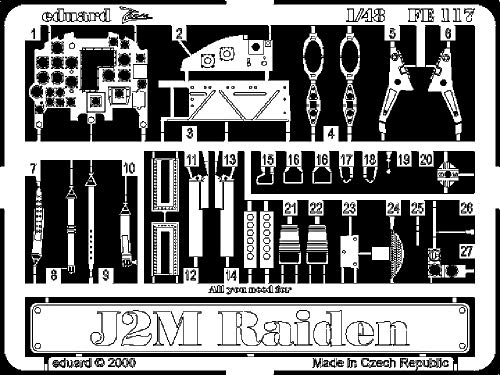 Preisvergleich Produktbild Eduard Accessories FE117 Modellbauzubehör J2M Raiden