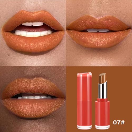 Image of Matte Creamy Lipstick for Women, Long Lasting Waterproof Velvet Lipstick, Lip Stick Crayon Buildable Blendable Creamy Color, Moisturizing Longwear Lip Makeup 07#
