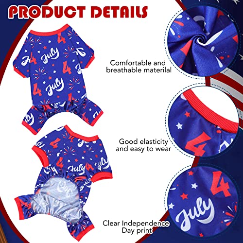 4 Pack Dog Pajamas Holiday American Flag Pet Patriotic Clothes 4Th Of July Dog Shirt Jumpsuit For Independence Day Labor Day Memorial Day Dog Puppy Accessories(Small, Flag) #TOP4