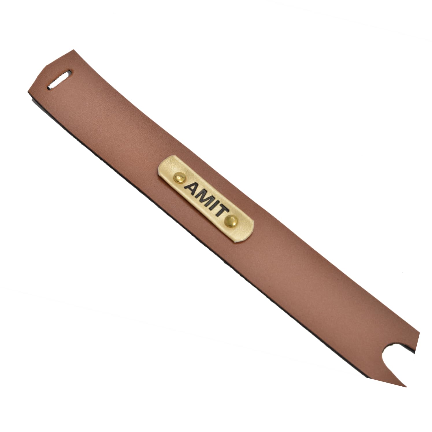 YOUR GIFT STUDIO Customized Leather Bookmark with Name | for Teacher, Student & Book Reader | Personalized Leather Book Mark with Name (Tan)