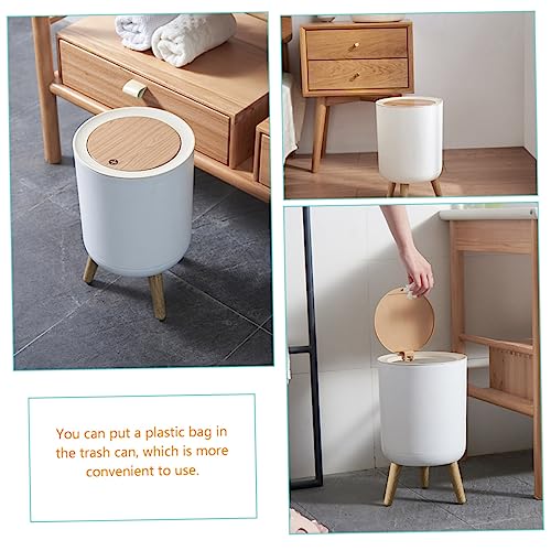 Caneca de basura rectangular blanca 7L miniatura 6
