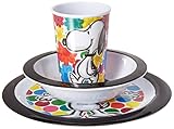 Gibson Home 105940.03 Snoopy Festive Sketch 3 Piece Kids Set, Multicolor