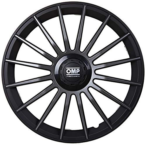 Omp Licencia OMP1411 Tapacubos, Negro/Gris, 14", Set de 4