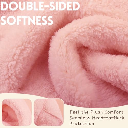 Image of Kids Winter Fleece Hats Balaclava 2PCS,Warm Ski Face Mask Windproof Adjustable Full Cover Neck Warmer for Boys Girls 3-10Y