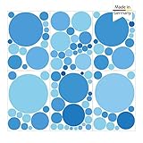 Wandtattoo Loft Wandsticker Kreise-Set, 90 Stück – Pastell Hellblau, Wandtattoo Kinderzimmer Deko, Wandsticker Kinderzimmer, Wand Aufkleber Kinder, Punkte Wandtattoo, Babyzimmer Deko, Kinderzimmerdeko