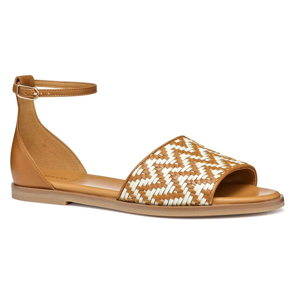 Geox Women's D NAILEEN C Slide Sandal, Camel/Papyrus, 6.5 UK