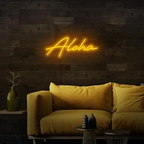 Letrero de neón personalizado Aloha para decoración de pared, regalo de cumpleaños con luz de neón con cita, arte de pared, letreros de luz LED de