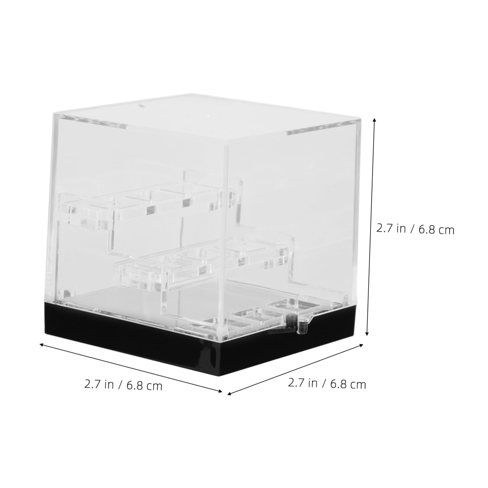 Garneck Small Acrylic Display Case Gemstone Organizer Box 3 Sections Portable Diamond Showcase for Collectibles