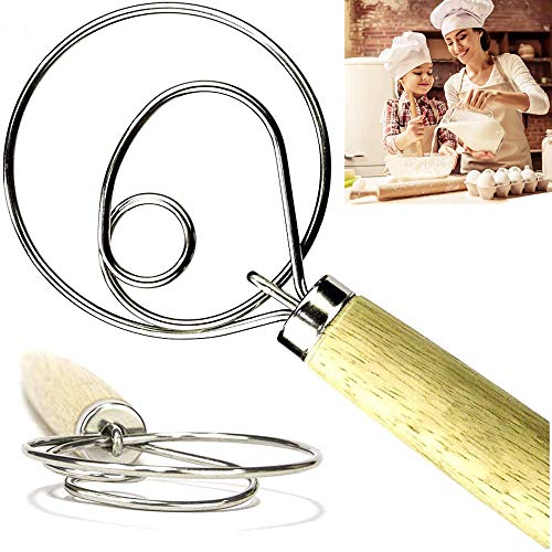 2 Pack Danish Dough Whisk The Original Danish Dough Whisk 135Stainless Steel Dutch Whisk Hand Mixer Bread Dough Whisk Pastry or Pizza Dough - Perfect Baking Tool Alternative to a Blender