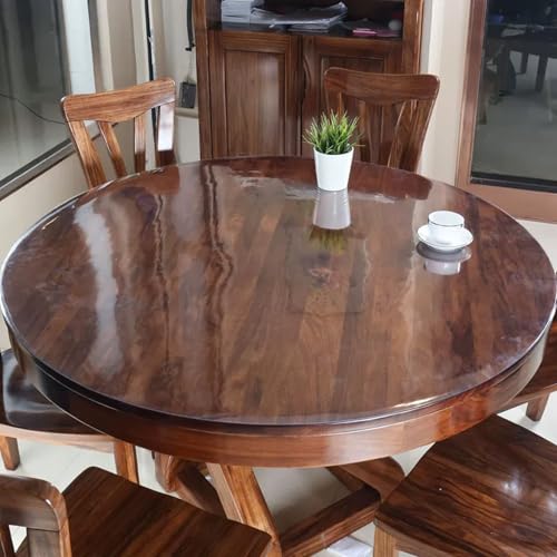 GXLBDK Tovaglie Rotonde in PVC,PVC Tovaglia Rotonda 120 Cm Diametro, 2 Mm Spesso Tovaglia Plastificata Rotonda, Impermeabile, Anti Scivolamento,Transparent 2mm,47.2in