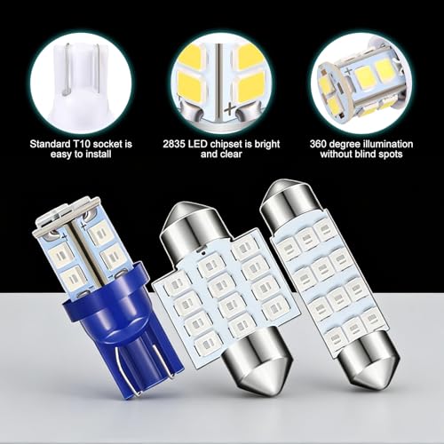 Kit 24 luces LED para auto color azul 6800K miniatura 3
