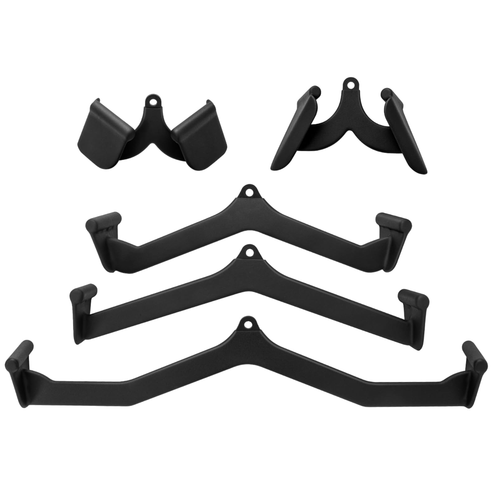 GYMAX LAT Pulldown Attachment Set, 5PCS T-bar V-bar Pulley Cable Attachments for Home Gym Fitness, Pull Down Bar Back Strength Training Bicep Tricep Handle Grips