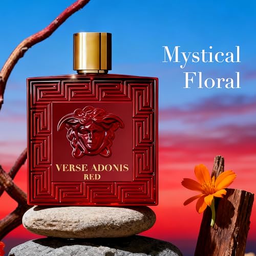 Image of AFLUXE VERSE ADONIS RED, Men's Cologne Gift, Long Lasting EDP, Aura of Elitism & Modern Style, Perfume for Business, Commute and Casual Use, 3.4 Fl Oz
