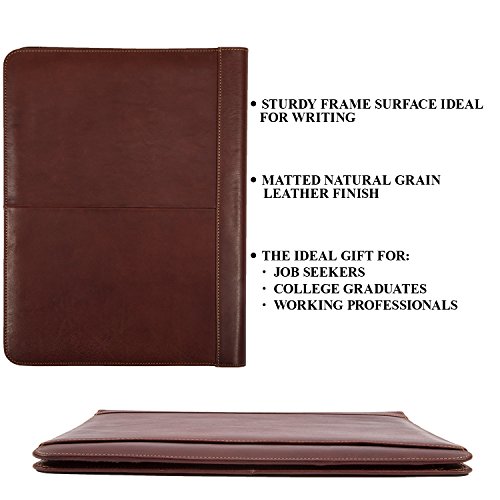 Padfolio Holder Cover Case Business Writing Pad Resume Portfolio Italian Leather - Thumbnail 6