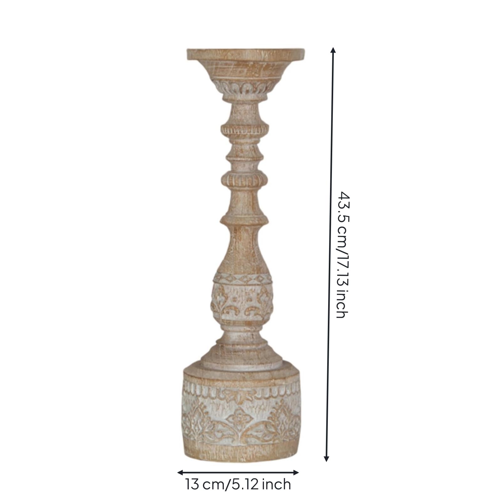Portacandela in Resina Rustico Candelabro a Colonna Decorativo Candeliere per Matrimonio, Servizio Fotografico, 13 13 43.5 Cm