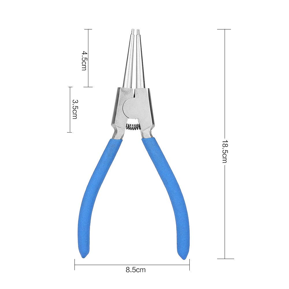 Wakects Alicates para Anillos de Seguridad, Pinzas Interior, 7 Pulgadas, 4 Unidades, para Anillos Elásticos Curvos y Rectos