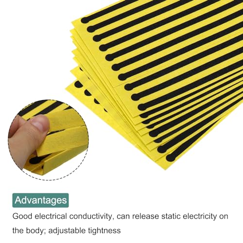 Image of MECCANIXITY 80pcs ESD Anti Static Foot Heel Ground Straps 11.8 x 0.6 Inch Disposable Adjustable for Grounding Removing Static