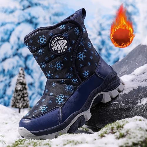 IWIHMIV Girls Winter Boots Snow Boots Boys Snow Shoes Toddler Boots Kids Snow Boots Girl's Warm Winter Boots Non-Slip Boot2
