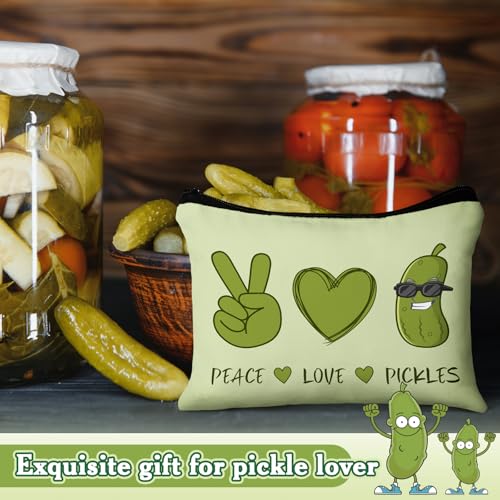 6 Pcs Pickle Gifts Bulk Funny Makeup Bag Portable Zipper Pouch Bag Travel Pouch Christmas Party Gifts Bulk for Women Friend Pickle Lovers Party Favors4