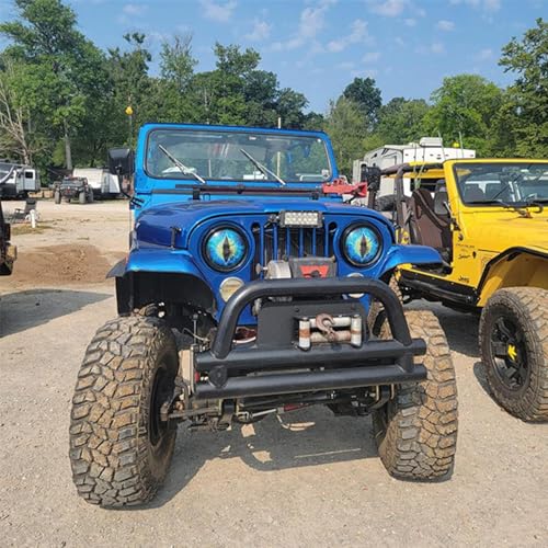 Image of Beast Eyes Headlight Decals - Pair of Round 3D Stereo Eyes Headlight Decal Stickers for Jeep, Truck & Car Body Window Bumper Decoration (#06)