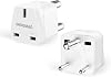 2-Pack UK to India Plug Adapter,SHUOMAO UK to 3 Pin Indian/Pakistan/Sri Lanka Plug Adaptor,Travel Adapter Converter Plug,for Indian,Pakistan,Sri Lanka,Burma,Maldives(Type D)
