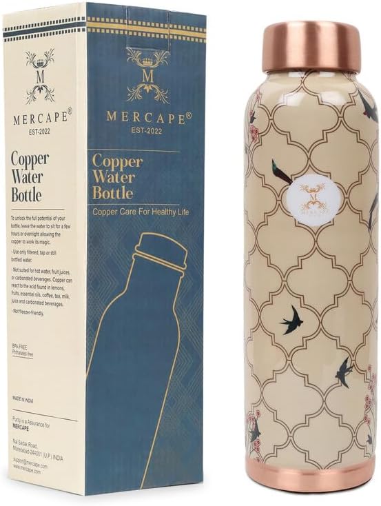 Elevate Your Hydration Game Pure Copper Water Bottle - Joint Less, Leak Proof (950ml)