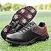 UCUZMI Men's Golf Shoes, Casual Walking Trainers Anti-Slip Fashion Waterproof Golf Sneakers Comfort Golf Footwear,Black,7