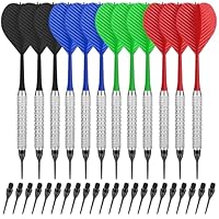 CyeeLife Dartpfeile mit Kunststoffspitze,12 Stück Soft Darts Pfeile Set mit 100 Kunststoff Dartspitzen für elektronische dartscheibe