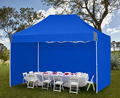 Outdoor Wind 10'X15' Durable Ez Pop Up Canopy Tent Commercial Enclosed Instant Canopy Tent Market Stall With Removable Sides Walls(Blue) #TOP6